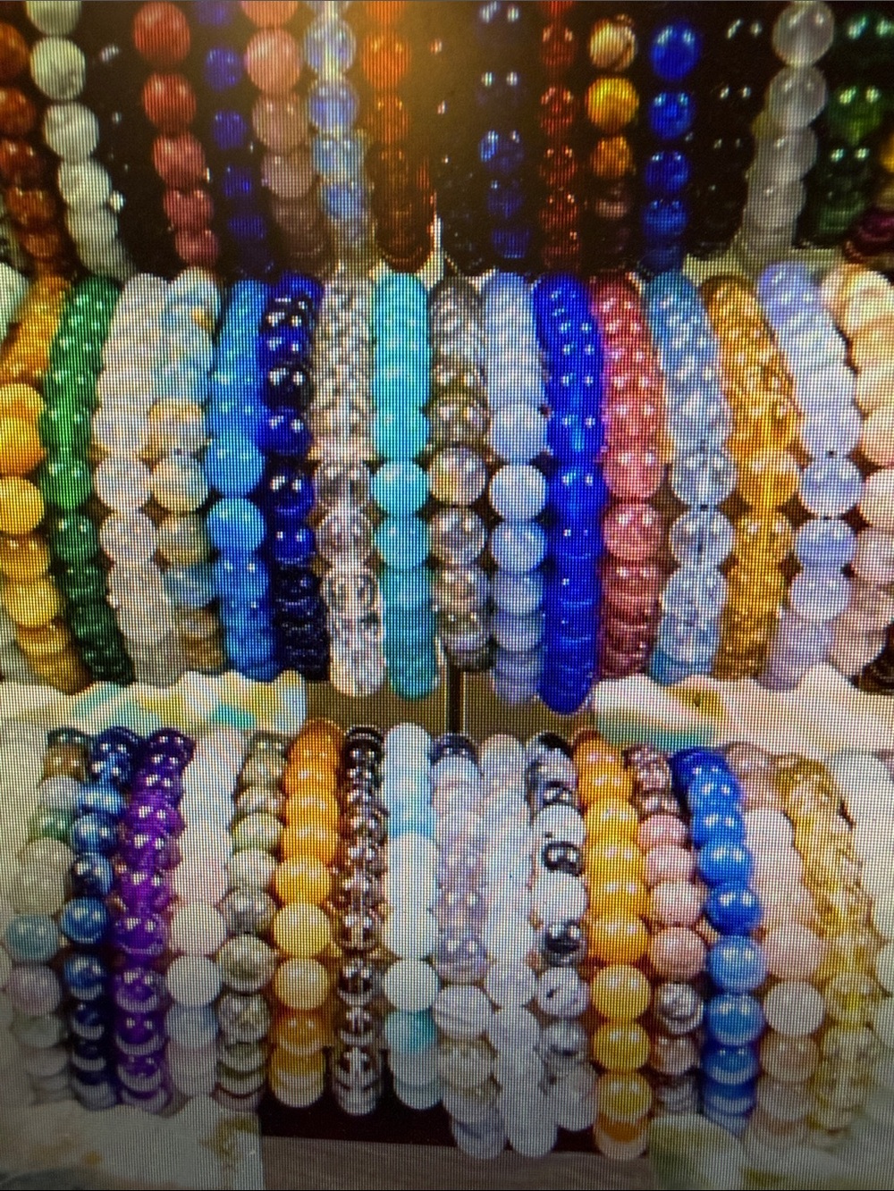 3 ! Assorted glass Beaded Stretch Bracelets - Multicolor Set of 3 - Picture 2 of 3